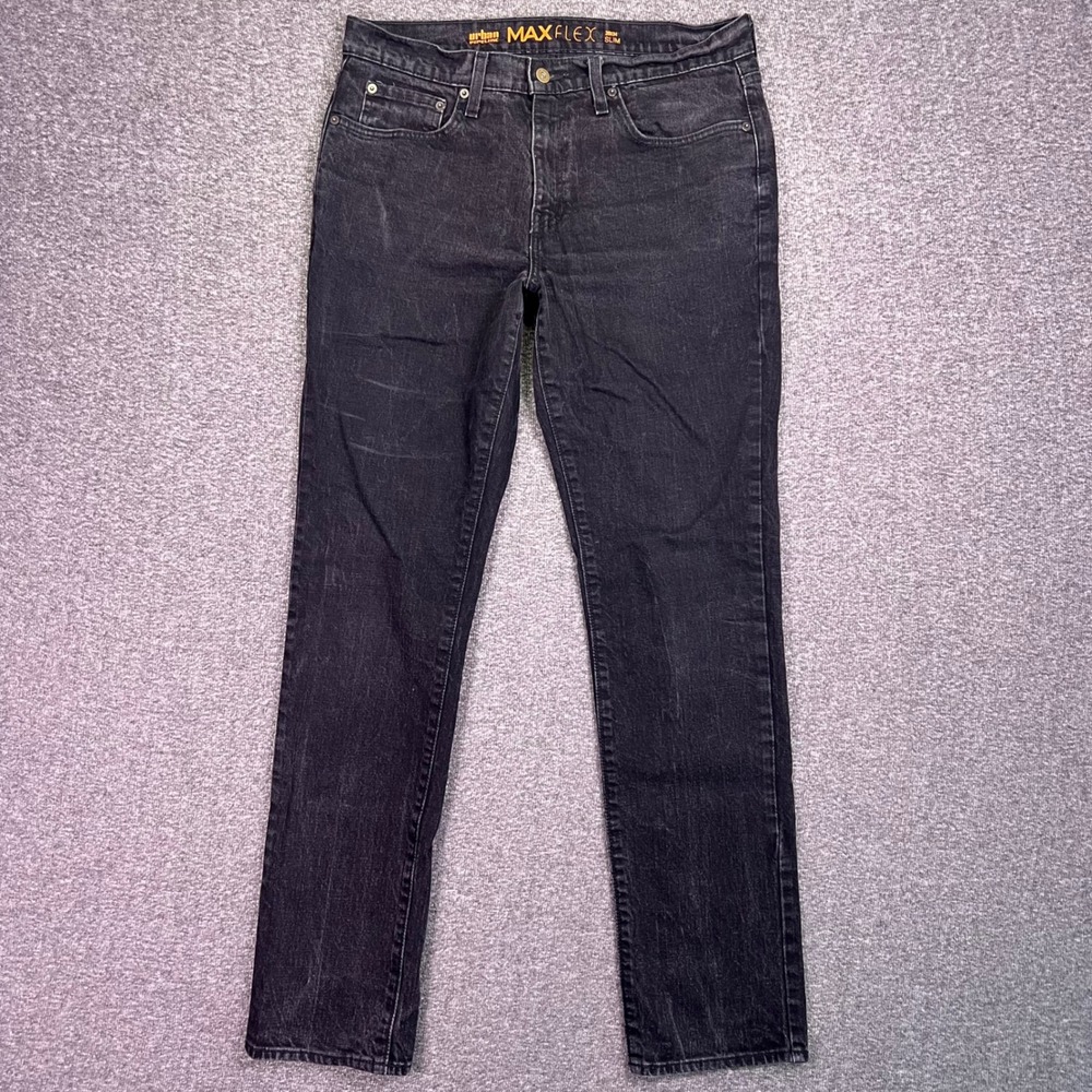 Urban Pipeline Jeans Mens 35x33 Black Slim Casual Max Flex Stretch Denim Pants